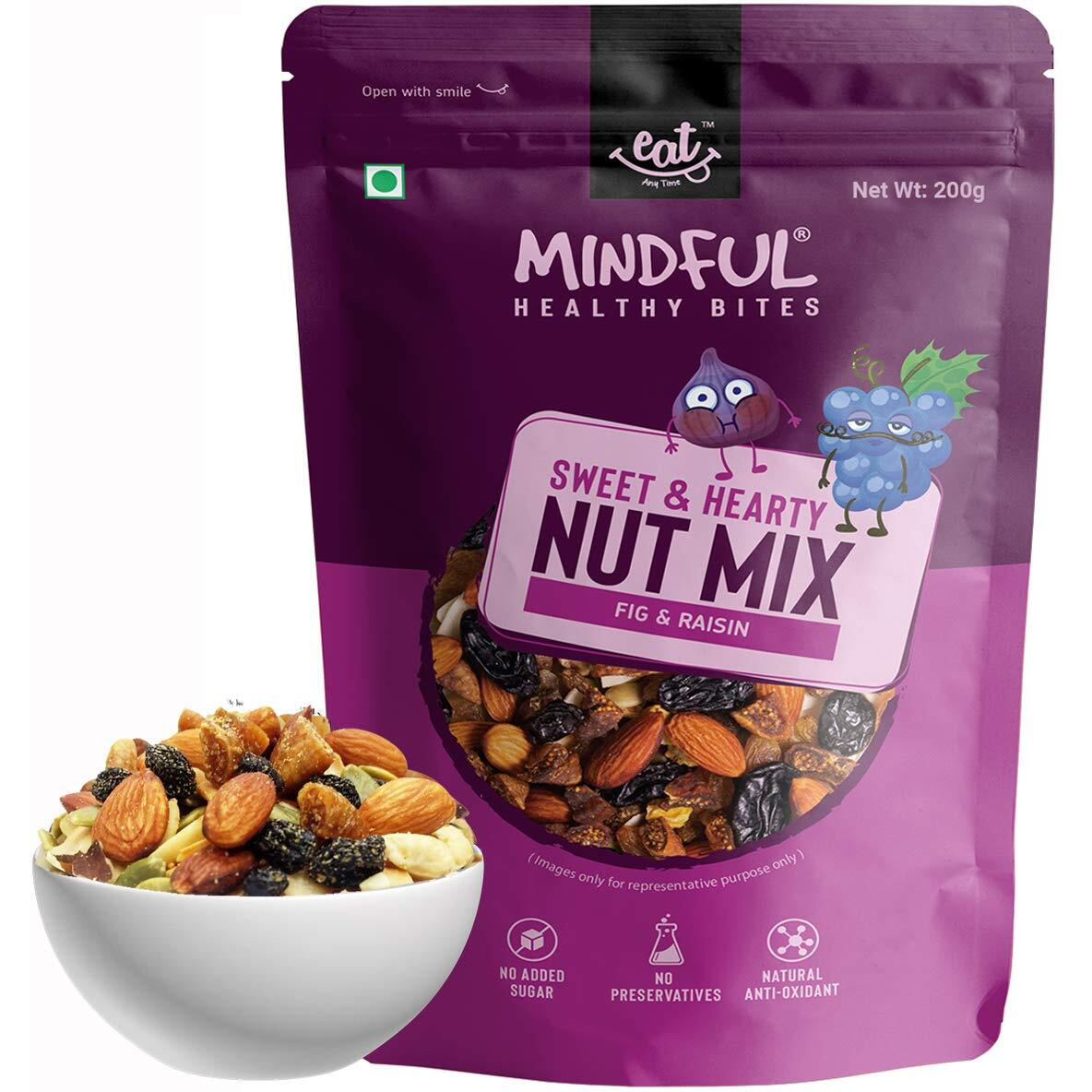 EAT Anytime Healthy Trail Mix, Fig and Raisin, 200g (Pack of 2)