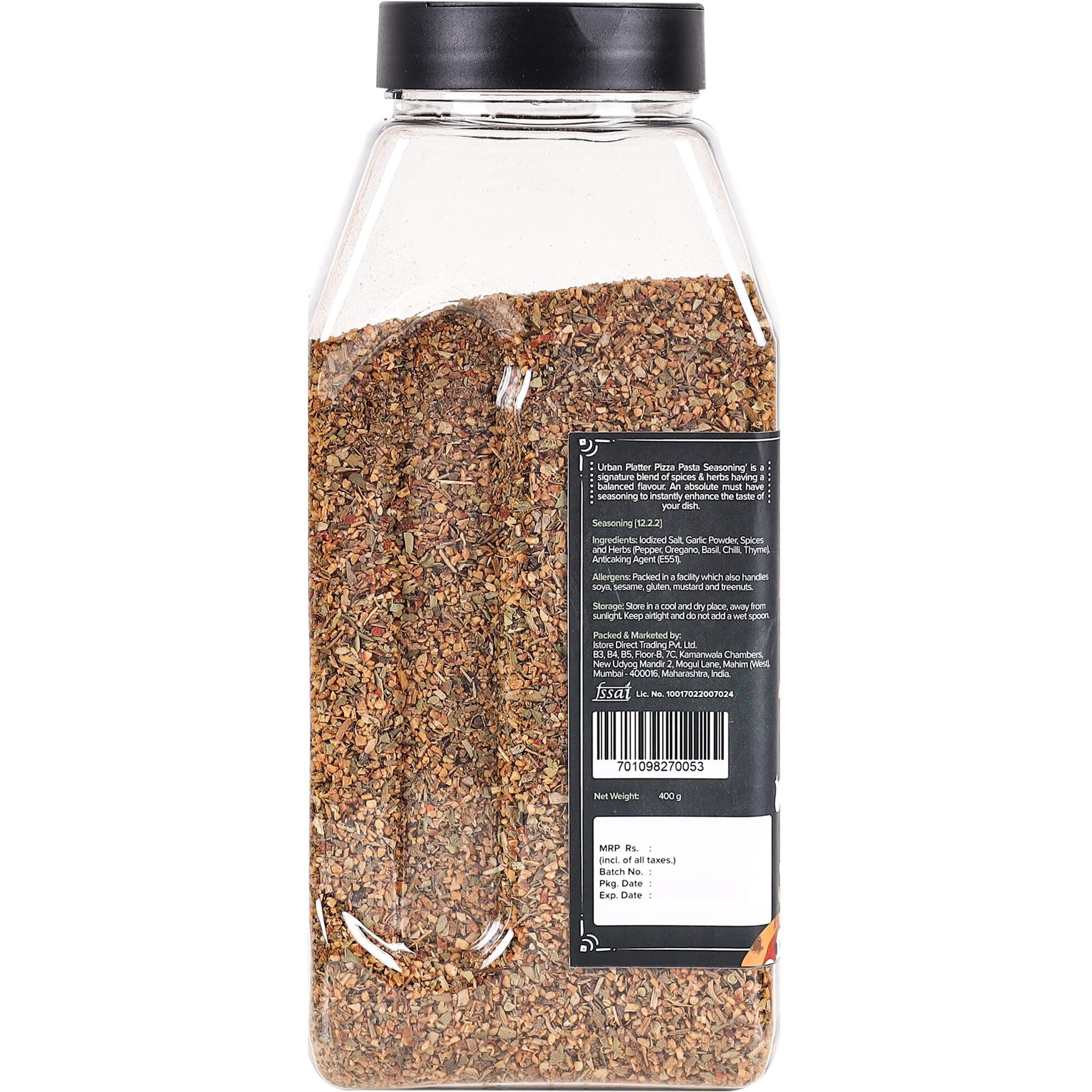 Urban Platter Pizza & Pasta Seasoning Shaker Jar, 400g / 14oz [Full of Aromatic Herbs]