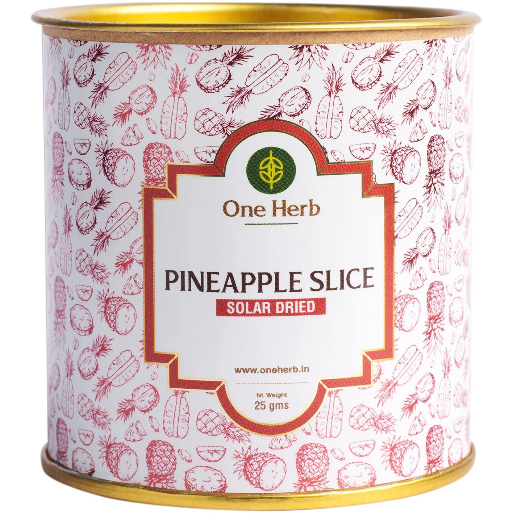 One Herb  Dried Pineapple  Solar Dried 25g, Dehydrated for Baking, Enhances immune System, Reduces Tummy Bloating, Good Source of Collagen