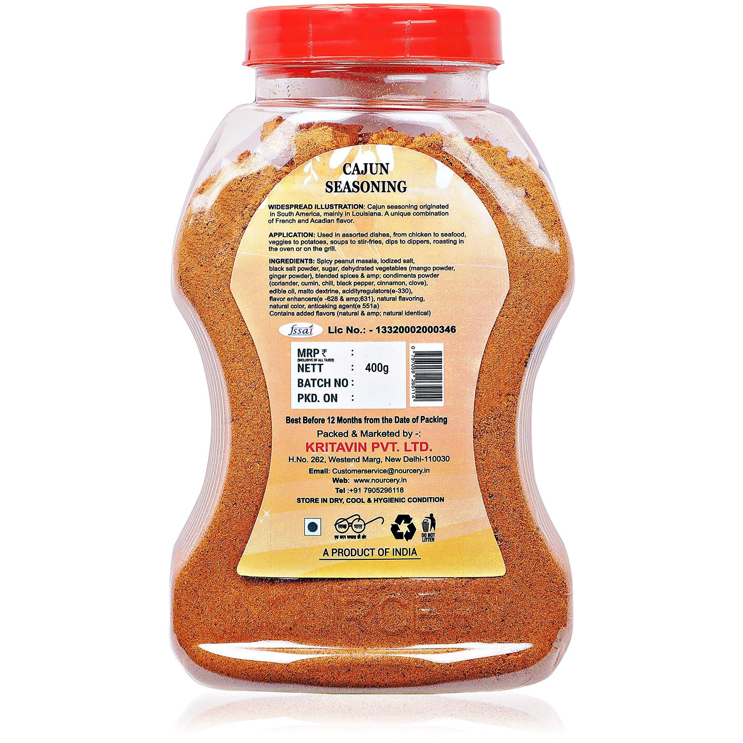 Nourcery Cajun Spice Seasoning, 400G (SPICY BLEND MIX)