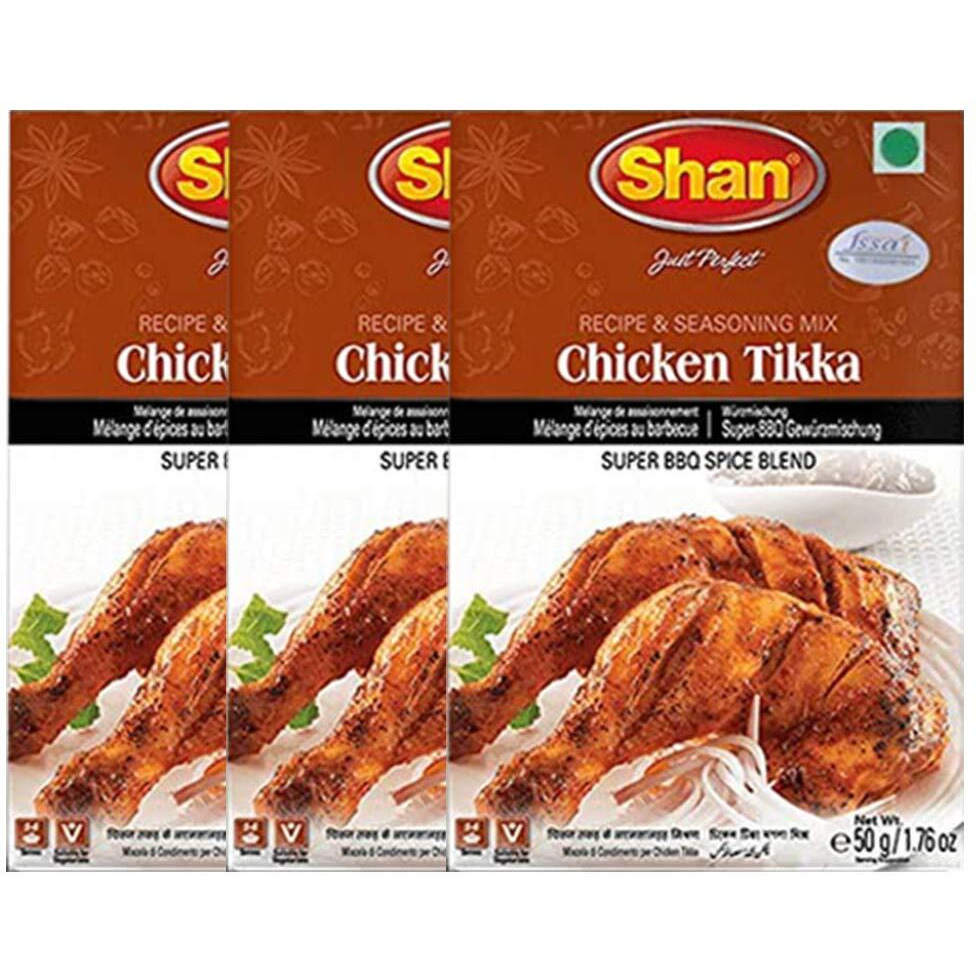 Shan Chicken Tikka Recipe and Seasoning Mix, 3 X 50 g