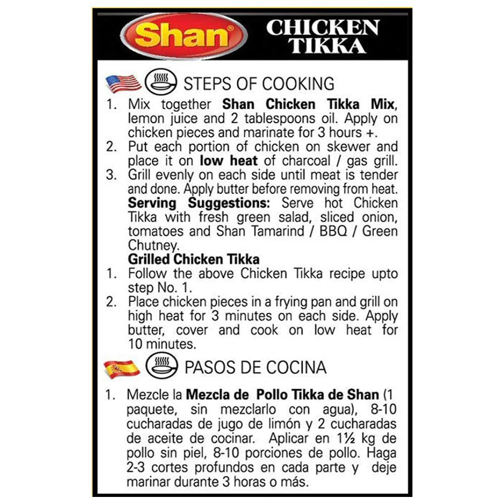 Shan Chicken Tikka Recipe and Seasoning Mix, 3 X 50 g