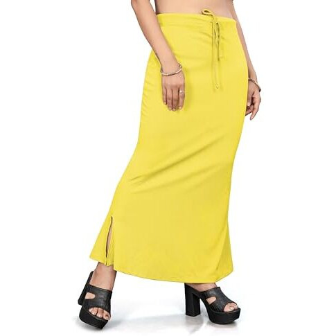 Nexsus apparels Saree Shapewear | Saree Petticoat for Women (S, LEMON)