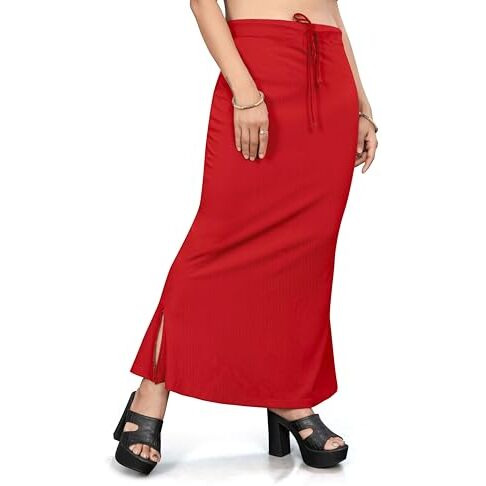 Nexsus apparels Saree Shapewear | Saree Petticoat for Women (L, RED)