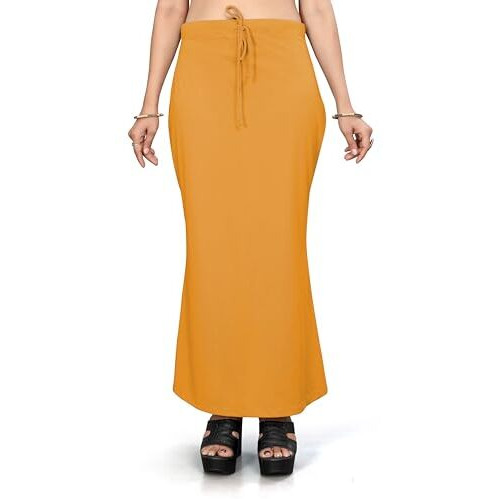 Nexsus apparels Saree Shapewear | Saree Petticoat for Women (L, MUSTARD)