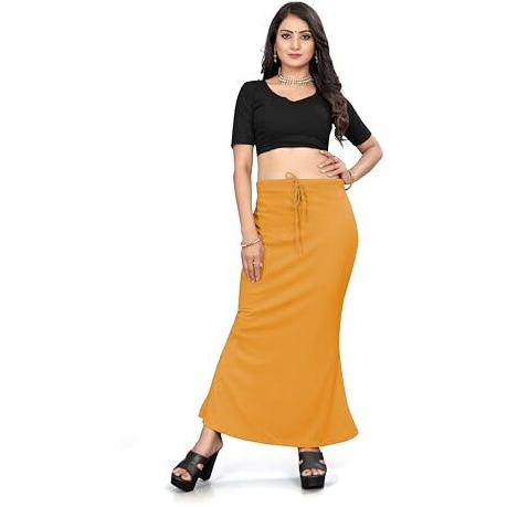 Nexsus apparels Saree Shapewear | Saree Petticoat for Women (L, MUSTARD)