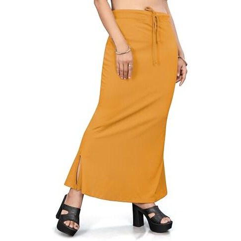 Nexsus apparels Saree Shapewear | Saree Petticoat for Women (L, MUSTARD)
