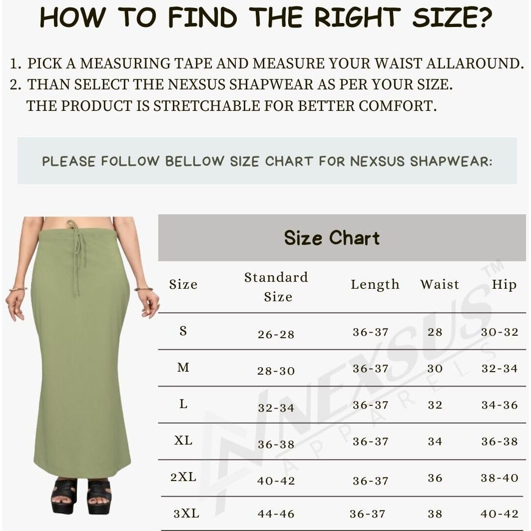 Nexsus apparels Saree Shapewear | Saree Petticoat for Women (M, PISTA GREEN)