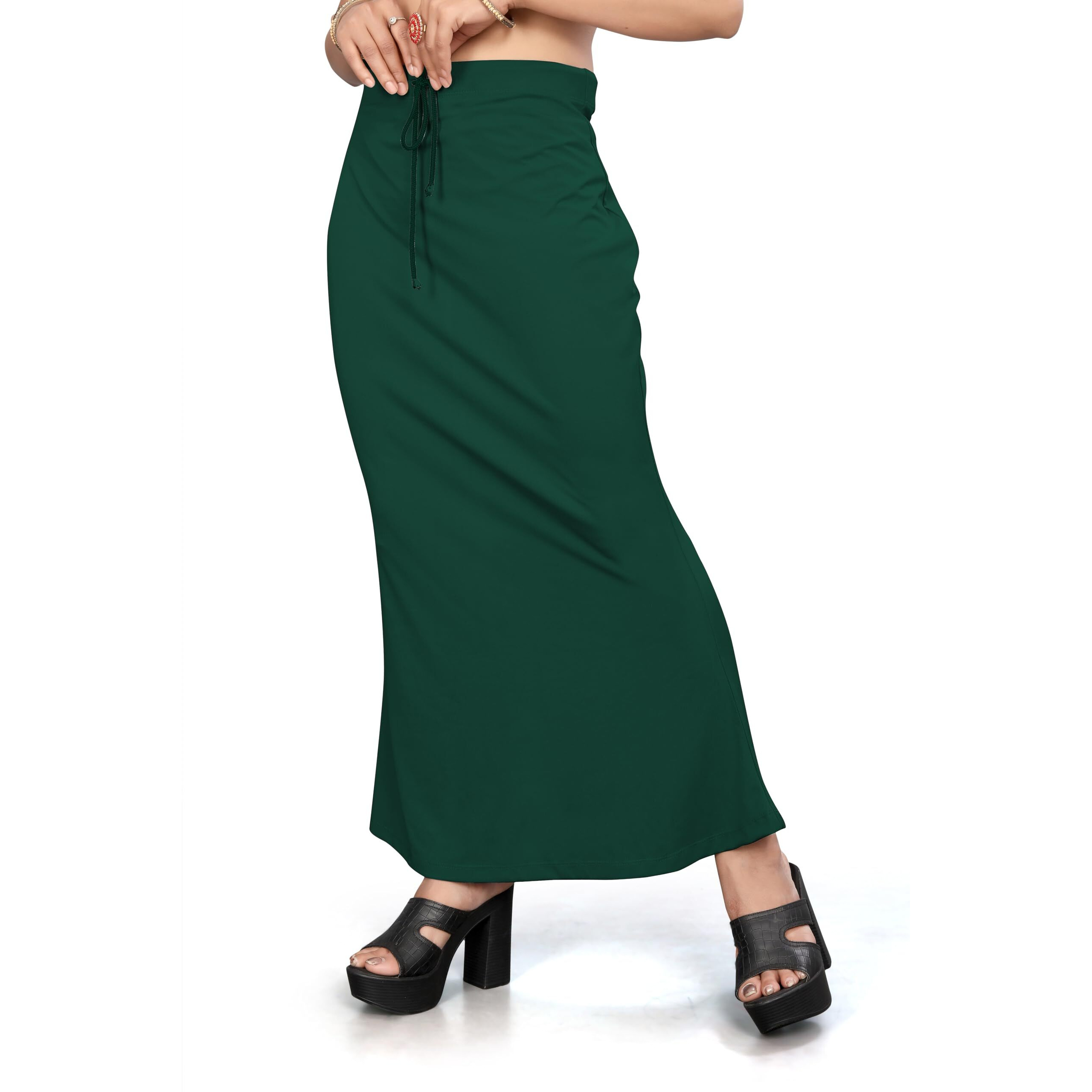 Nexsus apparels Saree Shapewear | Saree Petticoat for Women (S, BOLD GREEN)