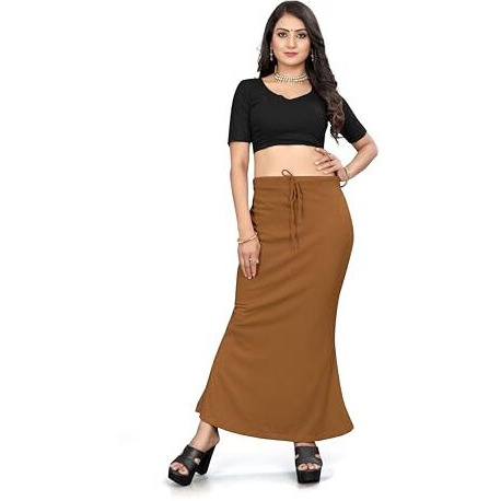 Nexsus apparels Saree Shapewear | Saree Petticoat for Women (S, BROWN)