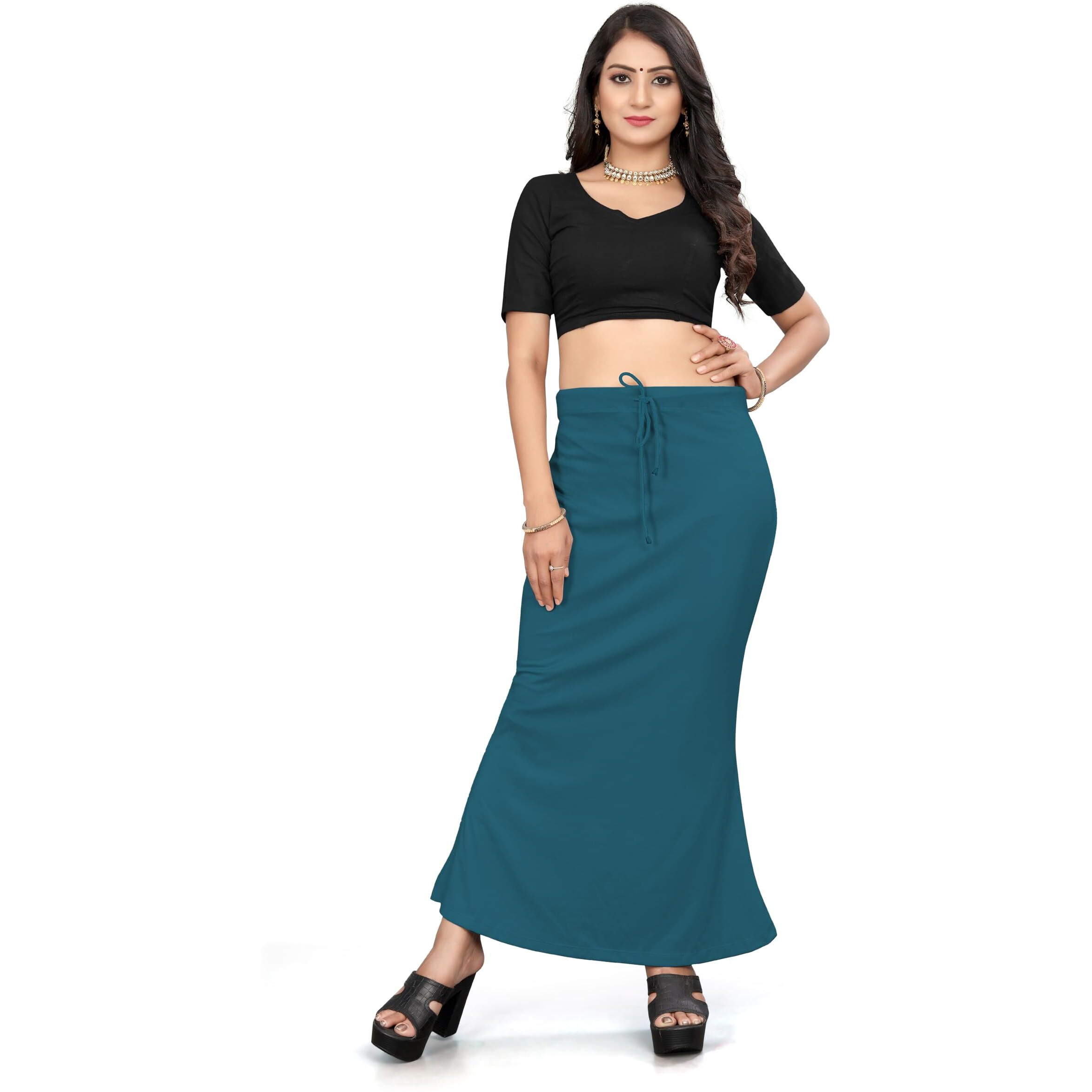 Nexsus apparels Saree Shapewear | Saree Petticoat for Women (L, AIR-FORCE)