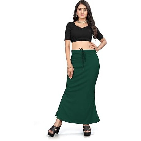 Nexsus apparels Saree Shapewear | Saree Petticoat for Women (L, BOLD GREEN)