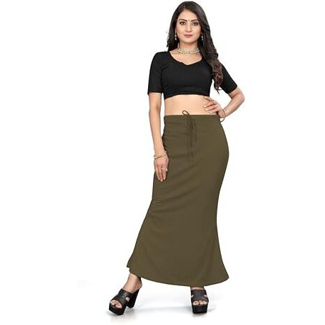 Nexsus apparels Saree Shapewear | Saree Petticoat for Women (M, OLIVE)