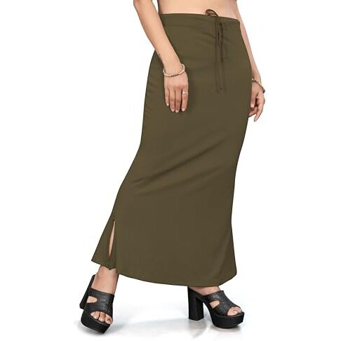 Nexsus apparels Saree Shapewear | Saree Petticoat for Women (M, OLIVE)