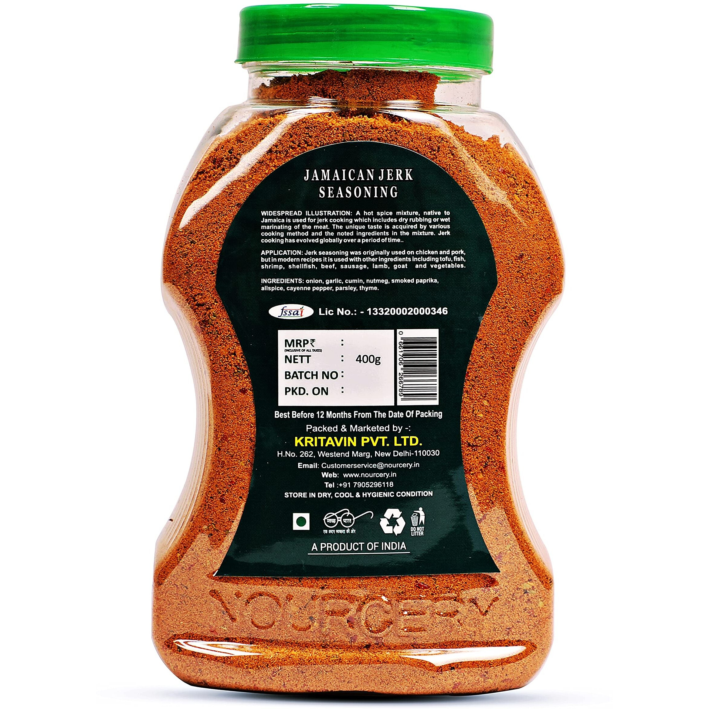 Nourcery Jamaican Jerk Seasoning, 400gm (Jerk Spice Rub)