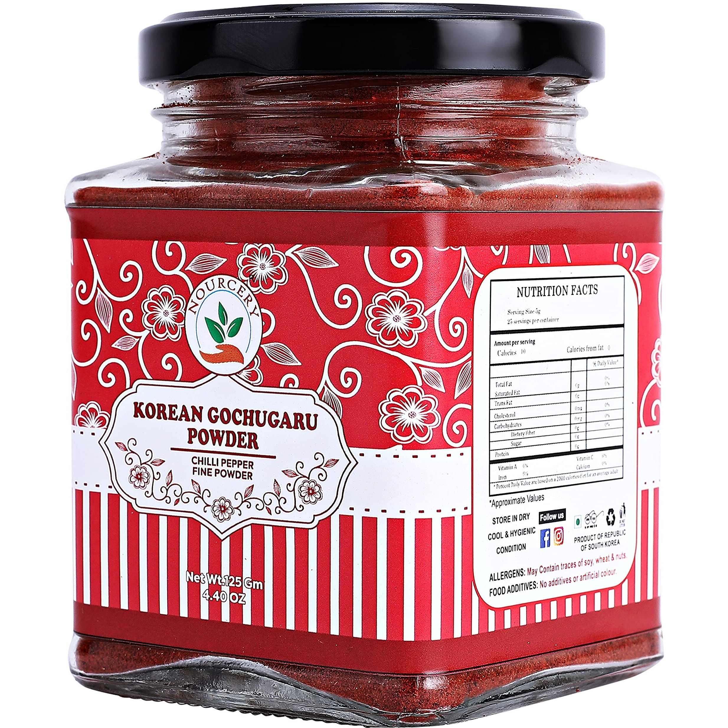 Nourcery Korean Gochugaru Powder, 125g (Korean Chilli Pepper Fine Powder)