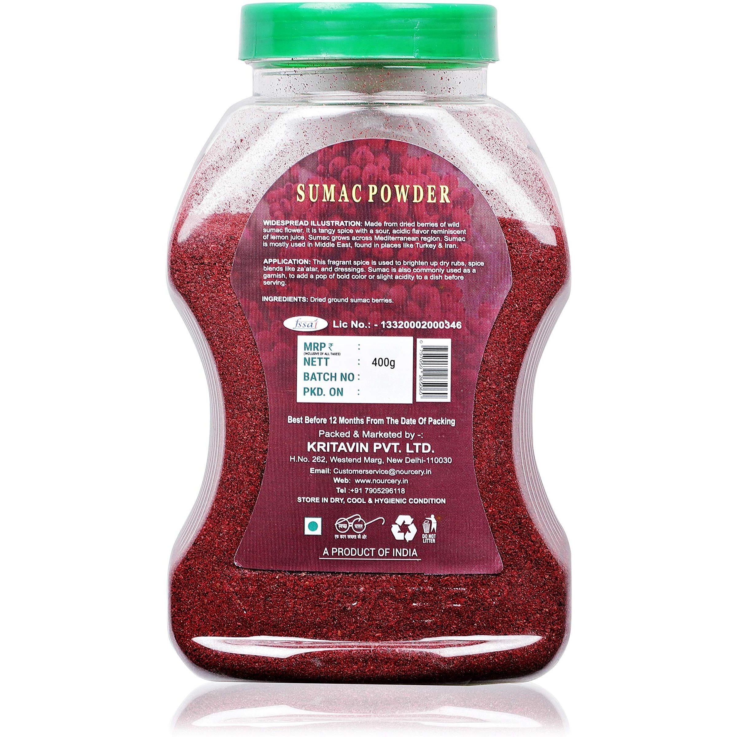 Nourcery Sumac Powder, 400g (Tangy Lemony Spice)