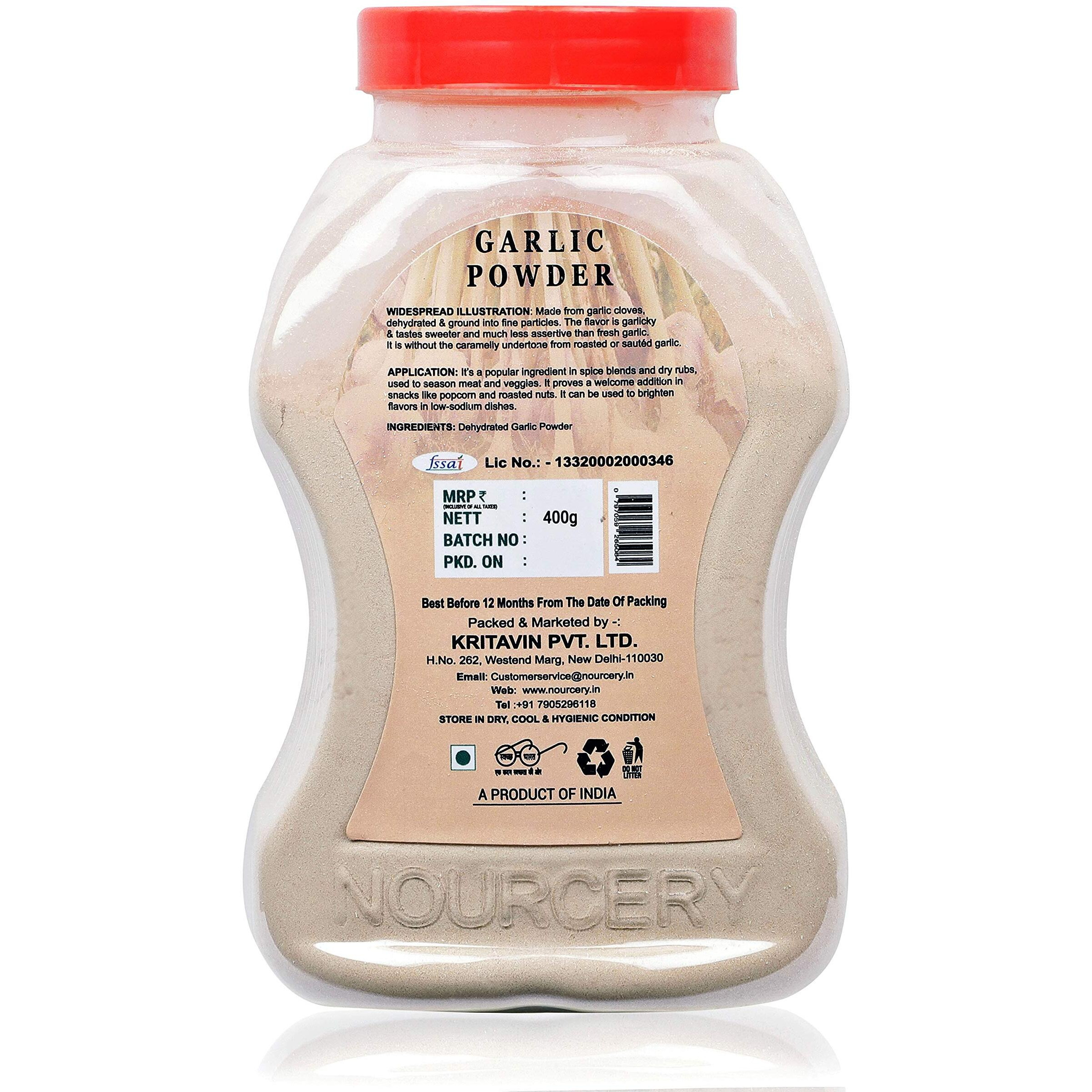 Nourcery Garlic Powder, 400g (DEHYDRATED GROUND GARLIC)