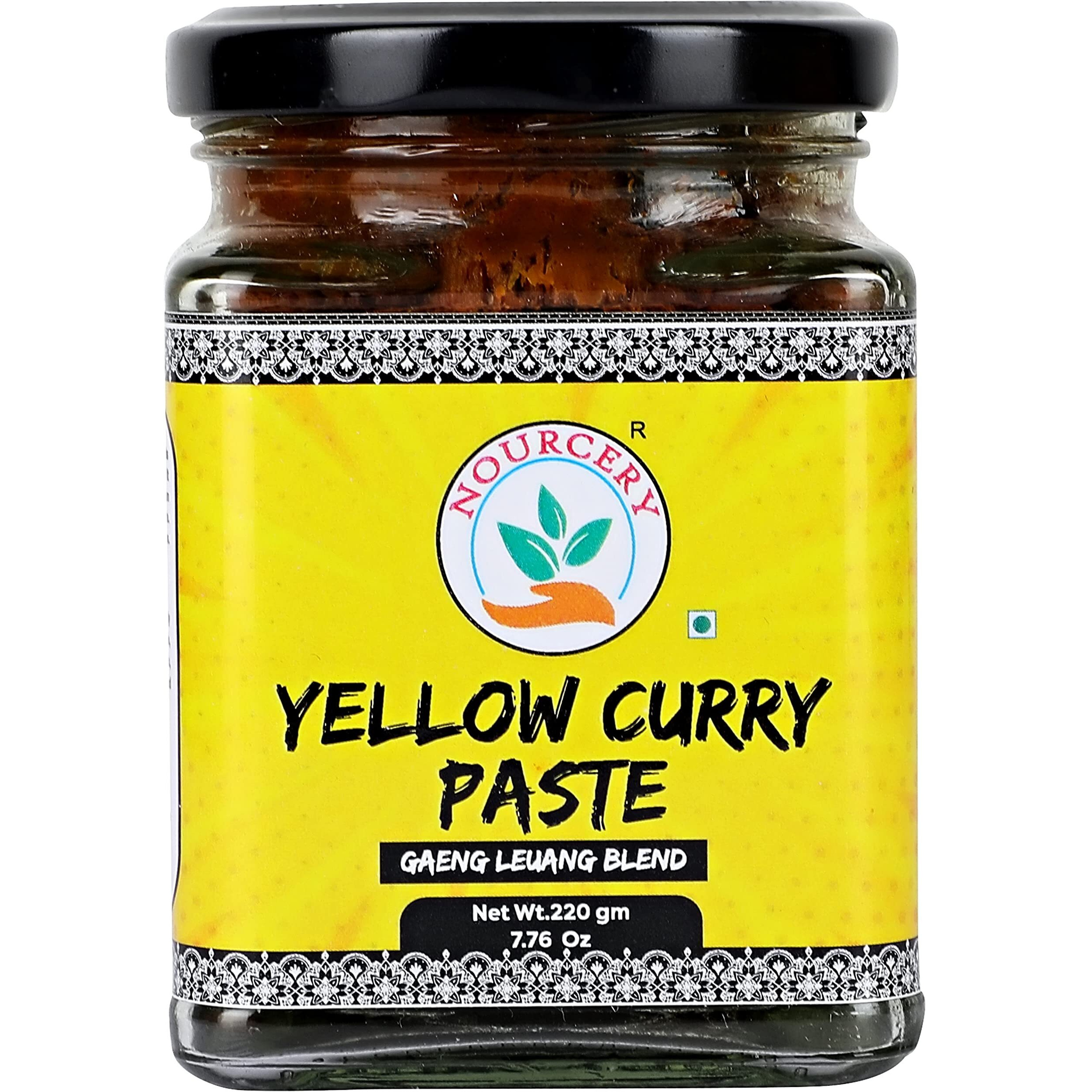 Nourcery Thai Yellow Curry Paste, 220g Jar [GAENG LEUANG Blend]