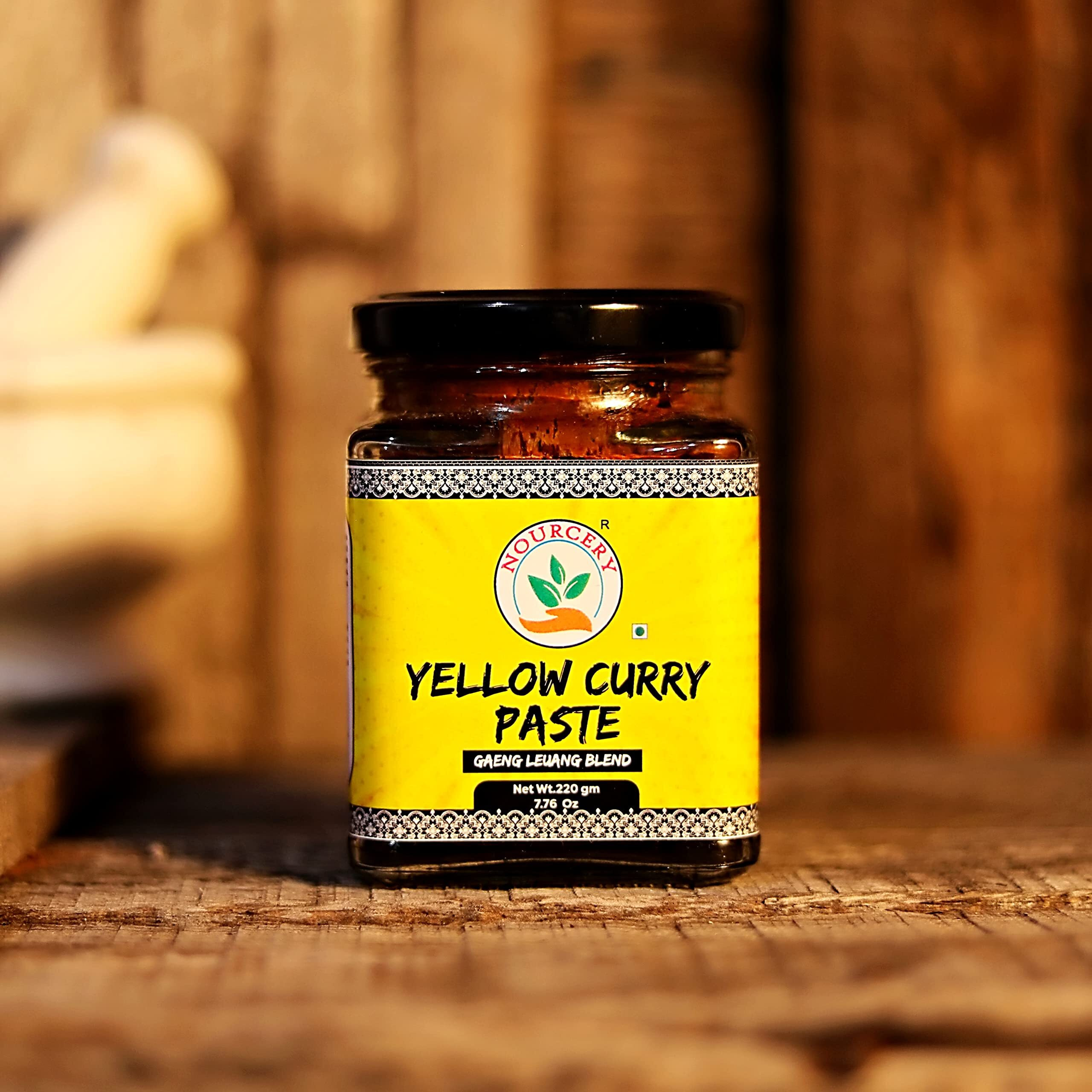 Nourcery Thai Yellow Curry Paste, 220g Jar [GAENG LEUANG Blend]