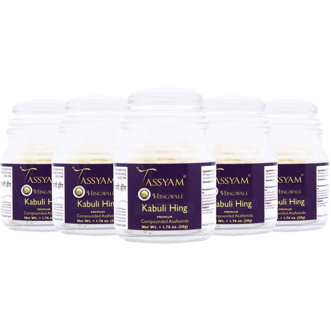 Tassyam Hingwale Strong Kabuli Hing 250g (5X 50g) Bottle | Hand Pounded & Natural