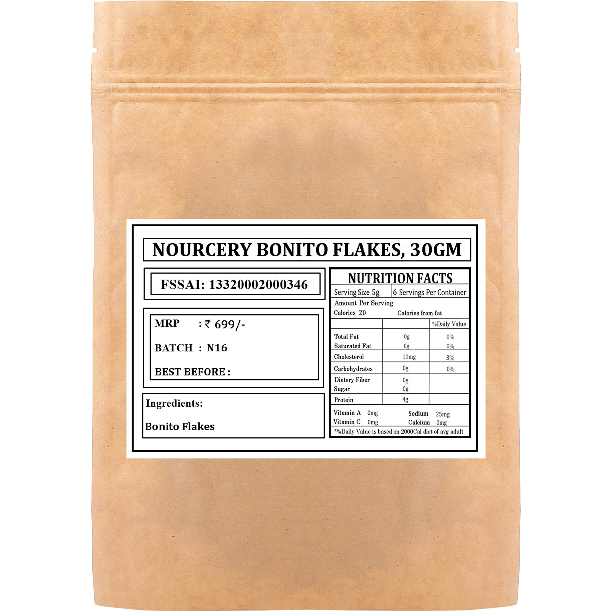 Nourcery Dried Shaved Bonito Flakes, 30gm (Katsuobushi wafer)