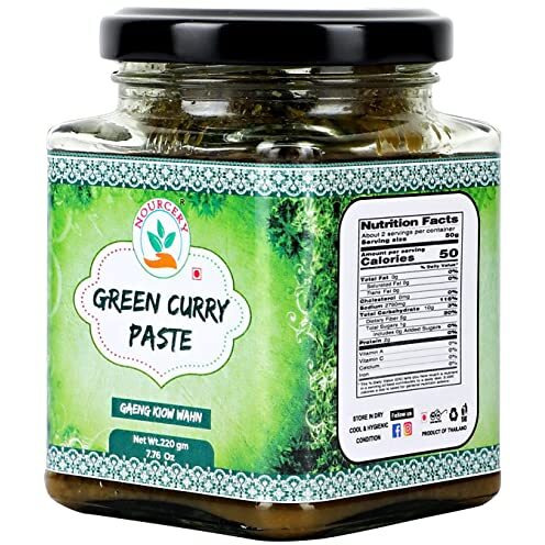 Nourcery Thai Green Curry Paste, 220g Jar [GAENG KIOW WAHN]