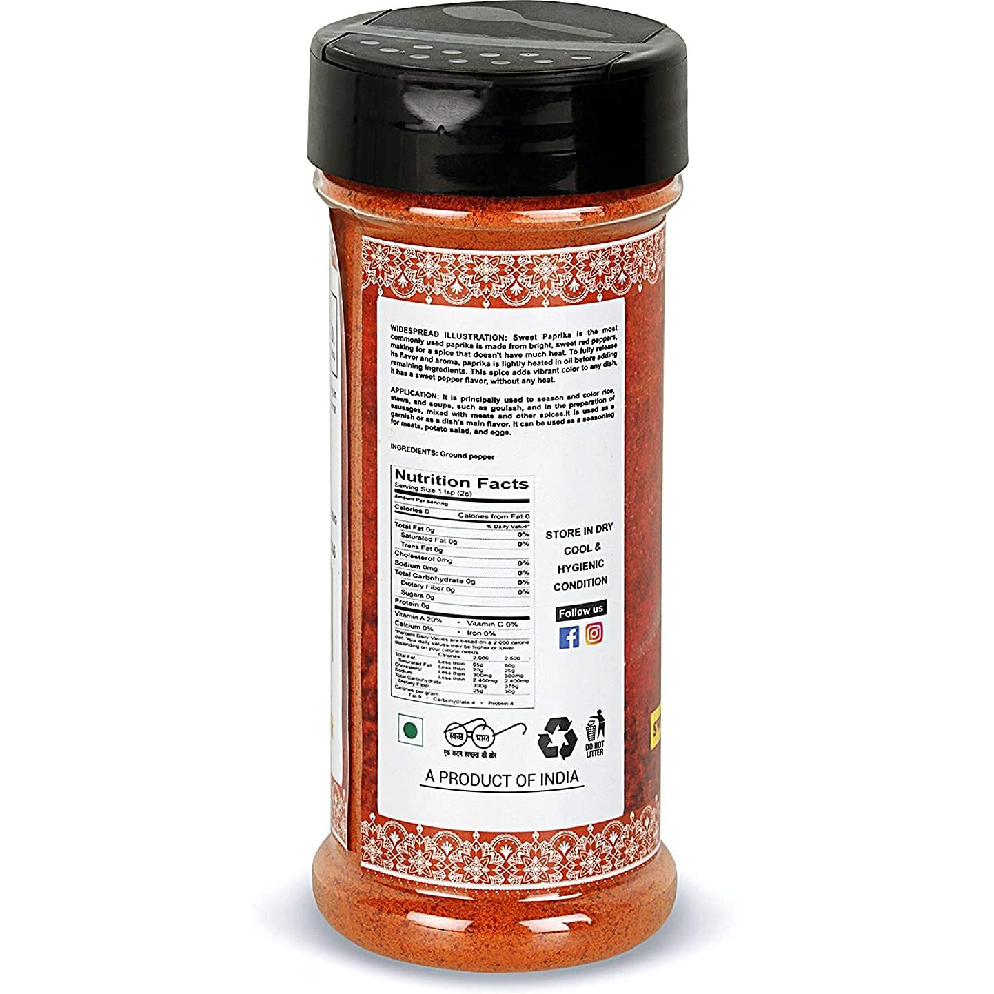 Nourcery Hungarian Sweet Paprika Powder, 100g (Sweetened Pepperoncinis)
