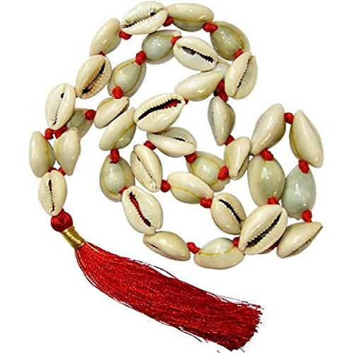 RDK Kaudi Mala Necklace Jaapmala for Meditation Mantra & Pooja Astrology Organic Kauri Jewellery for Men & Women - 27+1 Kaudi
