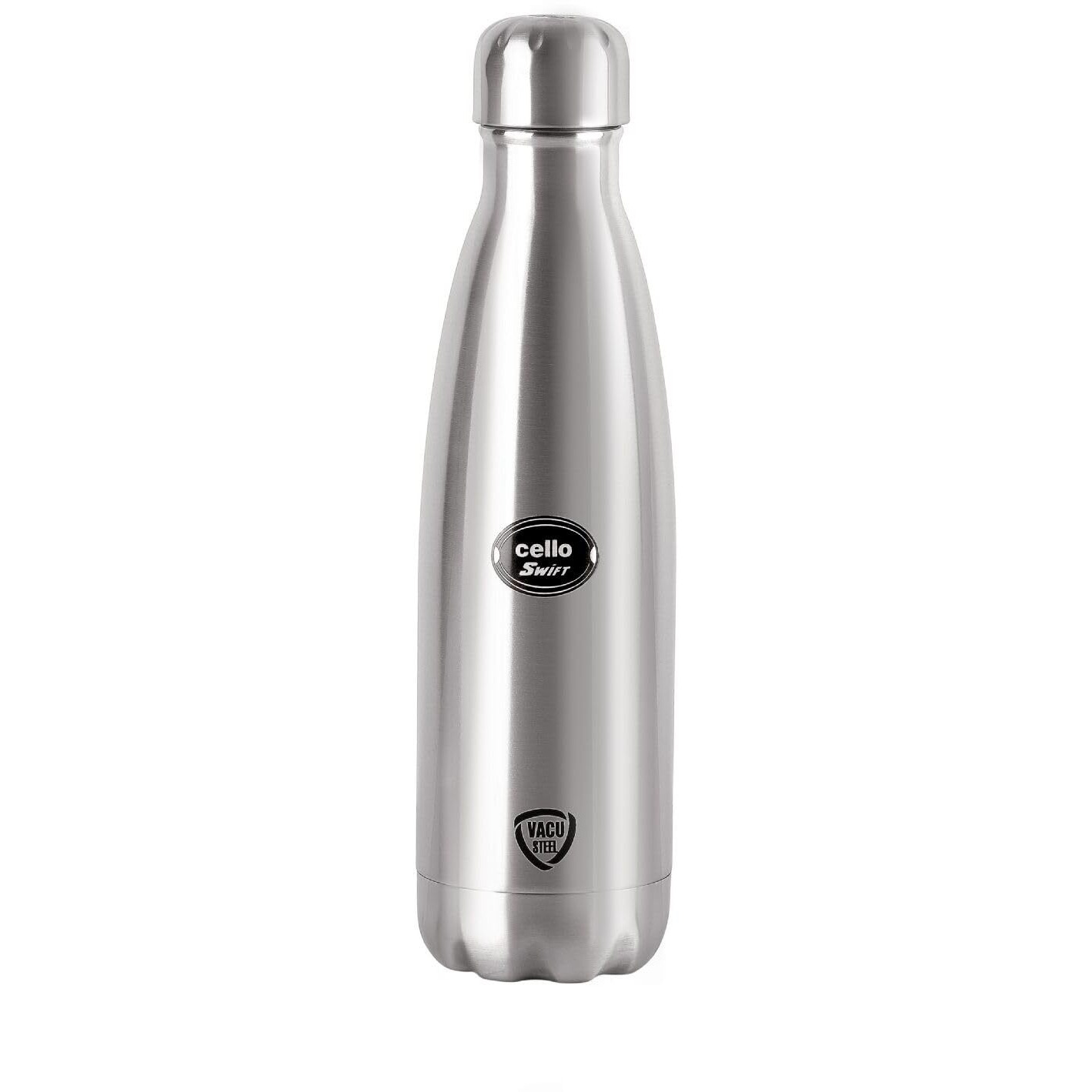 Cello Swift Thermosteel Water Bottle 500ml, Silver | 24 Hours Hot & Cold | Rust & Leak Proof | Ideal for Office, Gym, Home, Kitchen, Hiking, Trekking, Travel Bottle