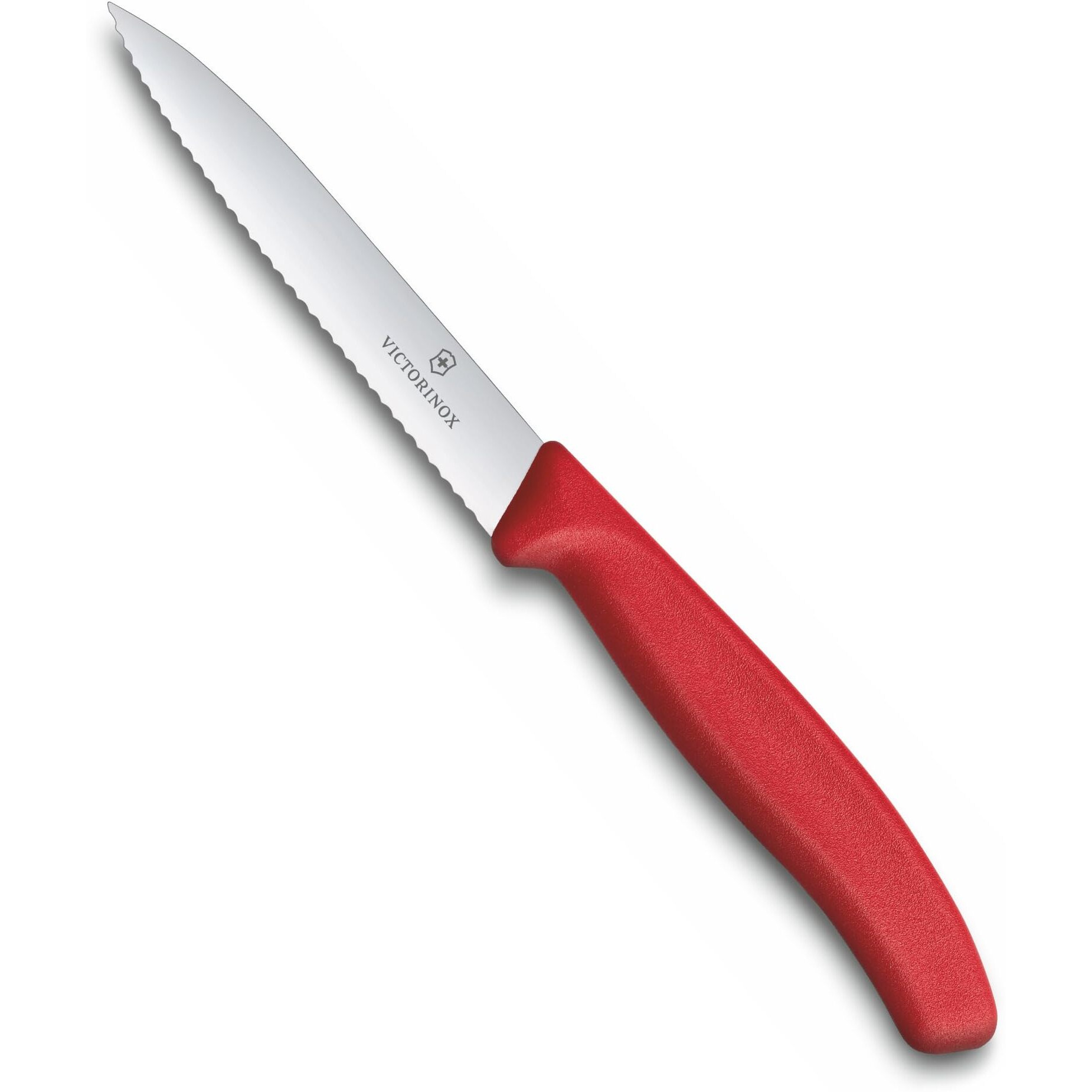 Victorinox, Swiss Classic KITCHEN KNIFE/ PARING KNIFE/ SERRATED KNIFE 10 cm, Wavy Edge -RED colour.
