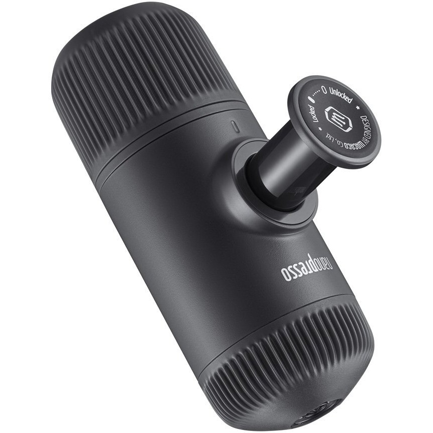 Wacaco Nanopresso Manually operated Mini Portable Espresso Maker- With Adapter-Extra Small Coffee machines for Travel, Camping, Office-Black