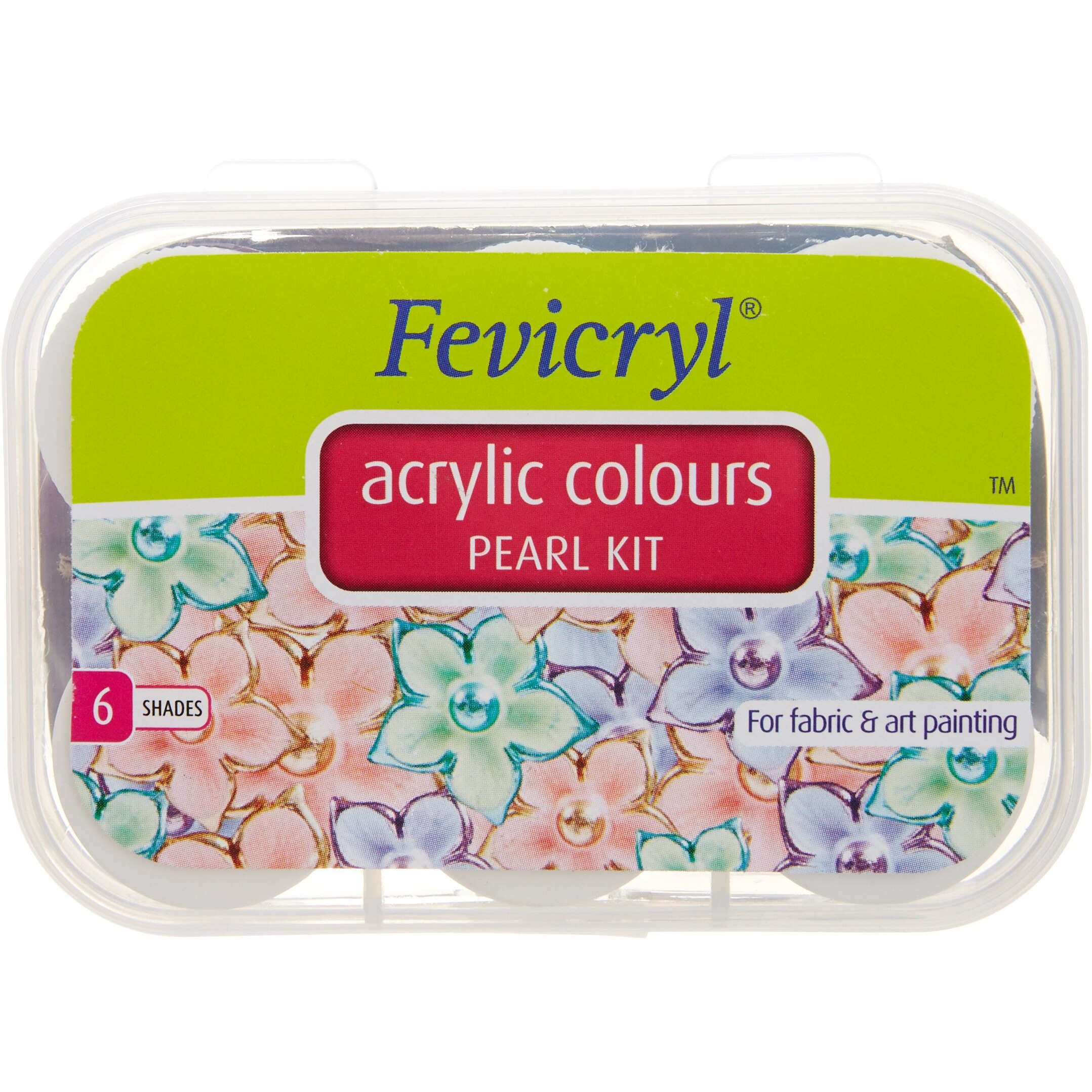Fevicryl Acrylic Colors, Pearl Kit, 6 Shades