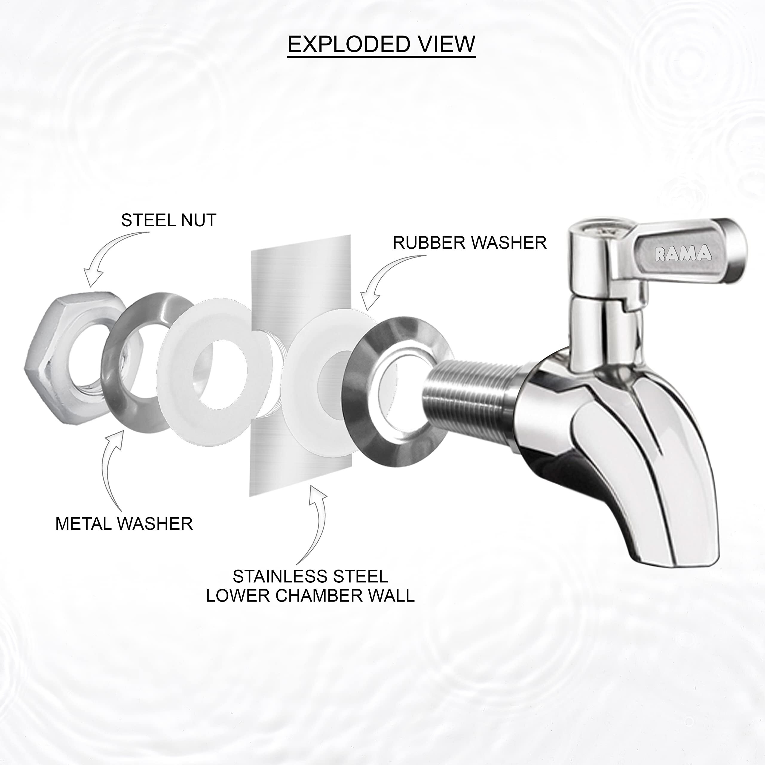 RAMA Stainless Steel Tap, Made with 304 High Grade Stainless Steel, 1-Year Manufacturer Warranty, Sleek and Modern Design (for RAMA Water Filters Only)