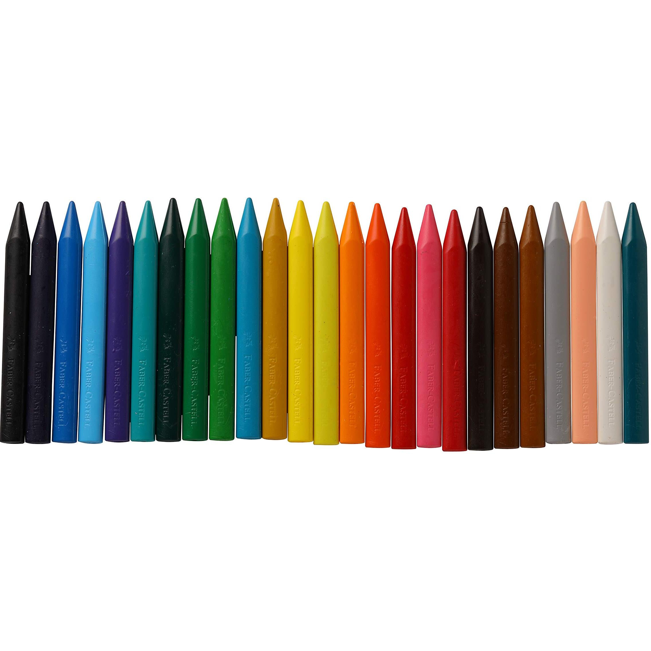 Faber-Castell Erasable Plastic Crayon Set - 70mm, Pack of 25 (Assorted)