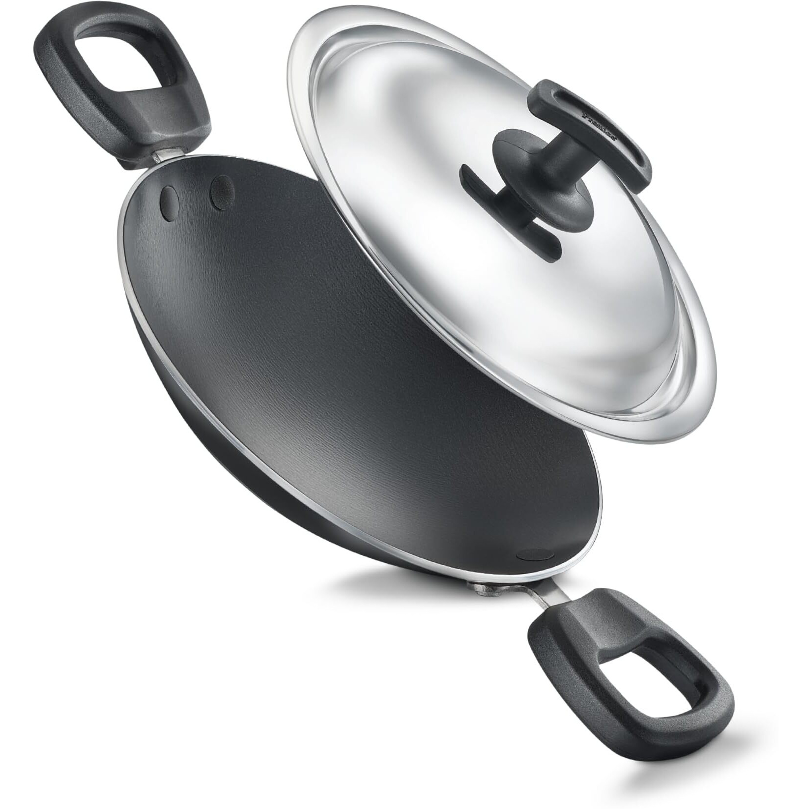 Judge by Prestige Everyday Appachatty with Lid 0.8 L Capacity 20 Cm Diameter (Aluminium|Non-Stick), Black