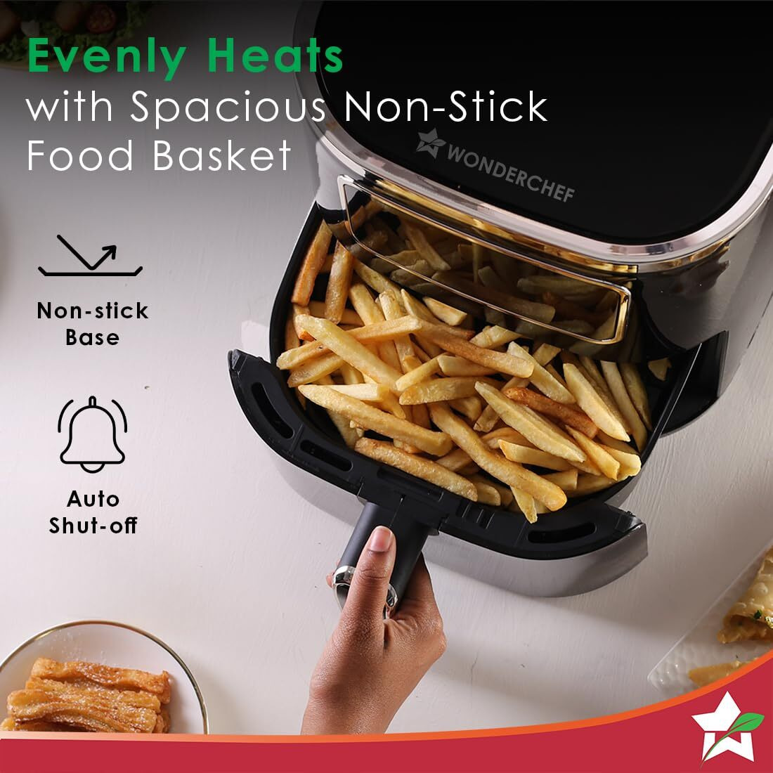 Wonderchef Platinum Air Fryer| Digital| Rapid Air Technology| Temperature and Time Control| Digital Interface| 5 Liters| 1 Year Warranty