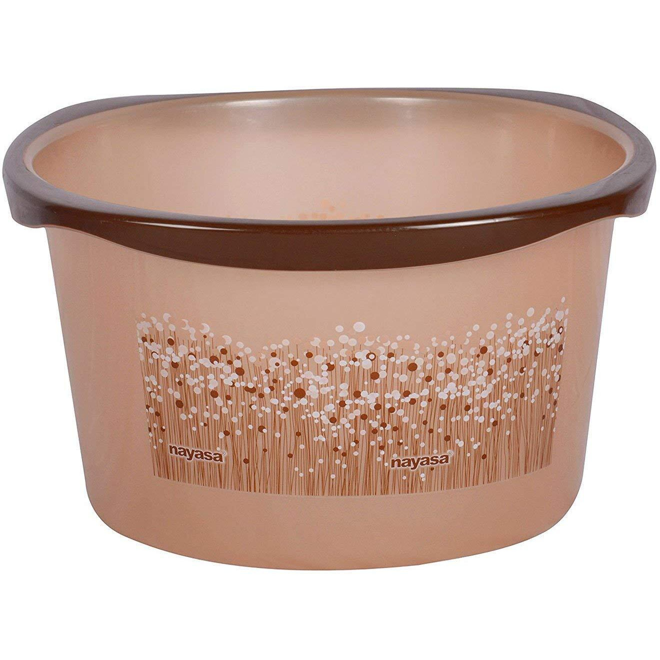 Nayasa Funk 6 Piece Plastic Bucket Set, Brown