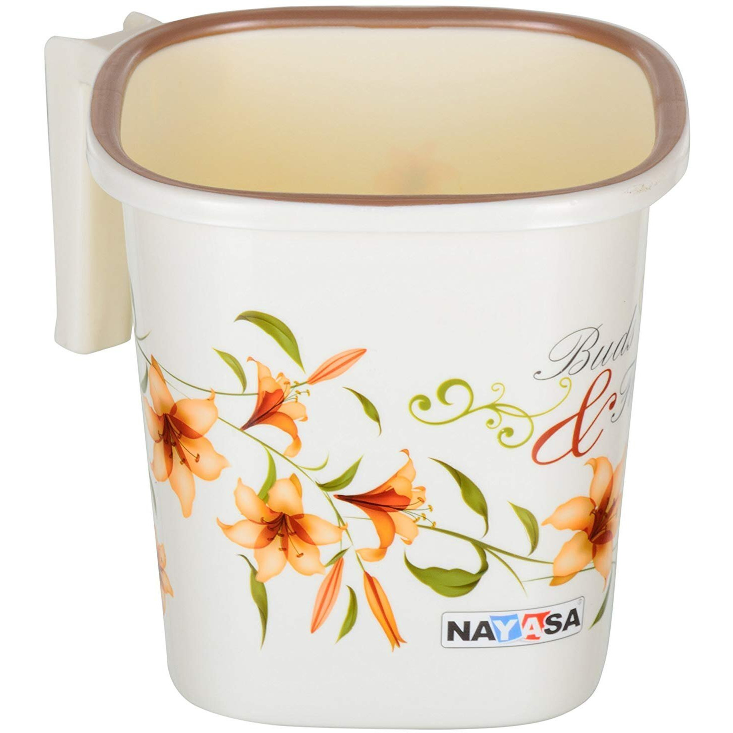Nayasa Square Dlx 4 Pcs Bathroom Set | Bucket 18 L + Mug 1.5 L + 508 DLX Stool + Soap Case | Bathroom Set |Bath Set for Bathroom | Off-White