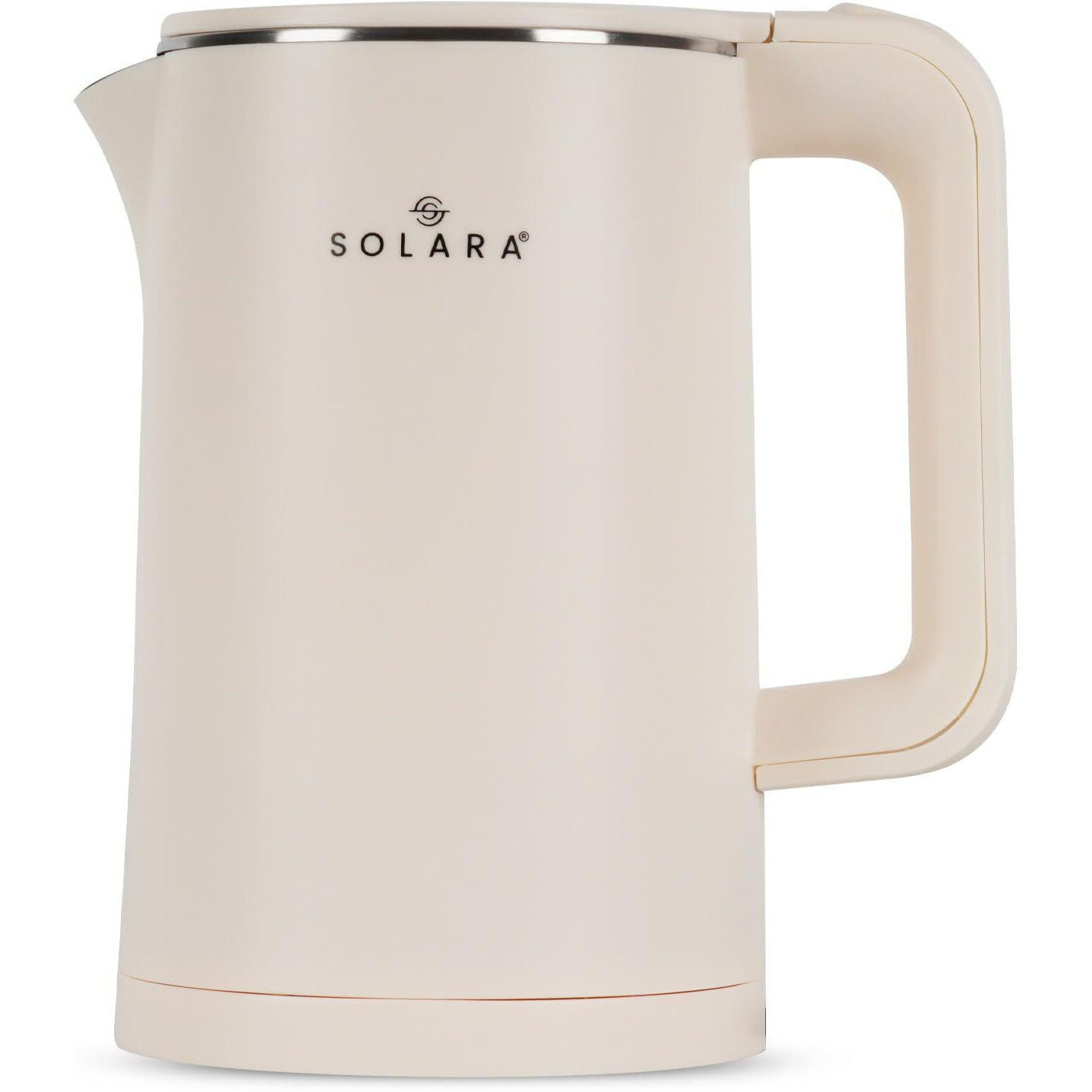 SOLARA Premium Electric Kettle Xtra Large, 1500 Watt, 1.8L Double Wall 100% Stainless Steel, BPA-Free, Cool Touch Tea Kettle with Overheating Protection, Cordless with Auto Shut-Off, Ivory White