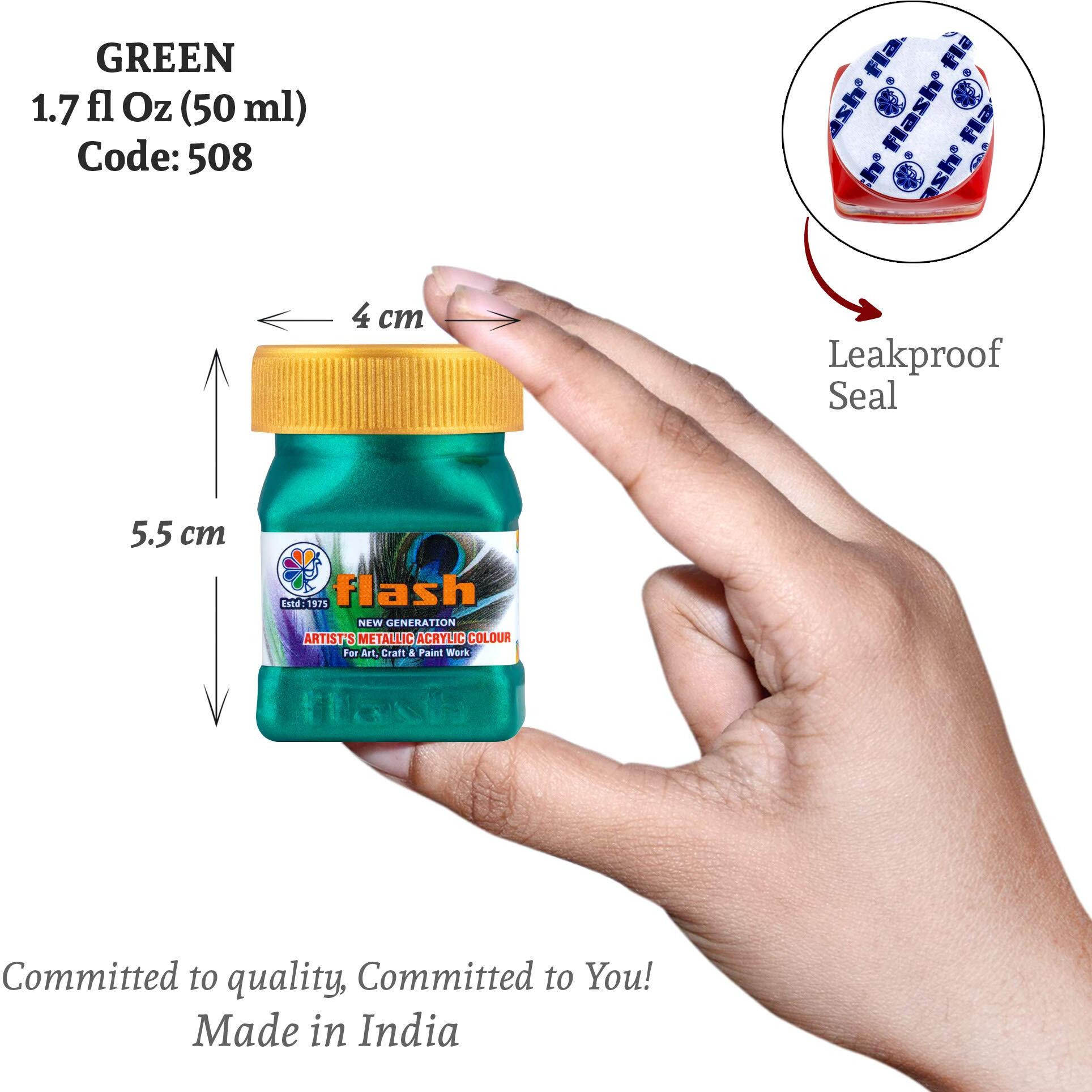 Flash Acrylic Metallic Basic Colours 50 ml (12 Colours) Box