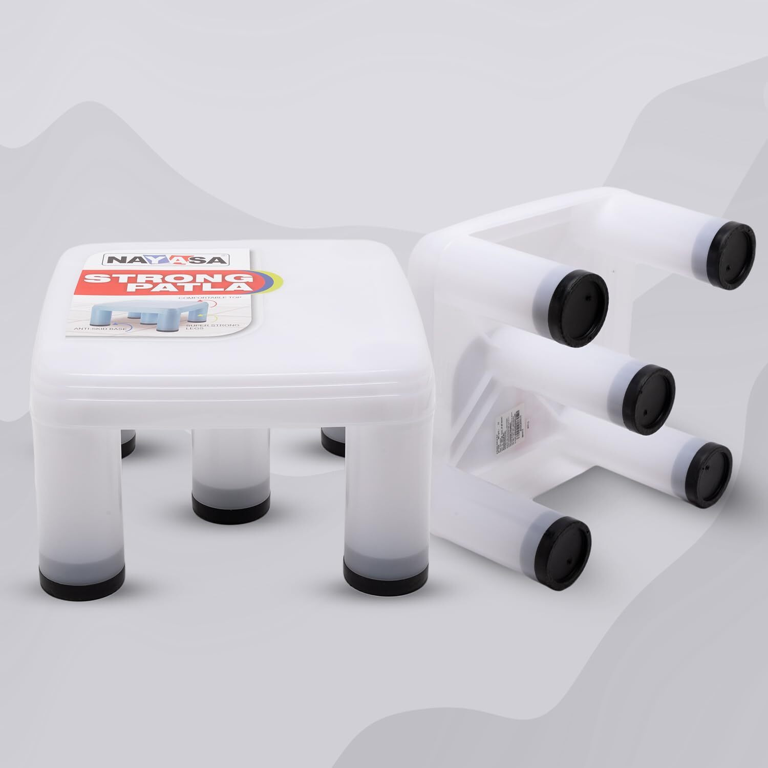 Nayasa Strong No 517 | Durable Stool For Home | Light Weight Stool | Multipurpose Stool | Stool For Kitchen And Bathroom | Clear