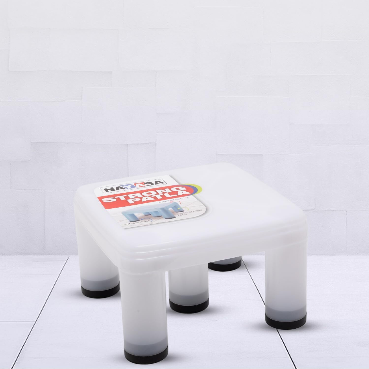 Nayasa Strong No 517 | Durable Stool For Home | Light Weight Stool | Multipurpose Stool | Stool For Kitchen And Bathroom | Clear