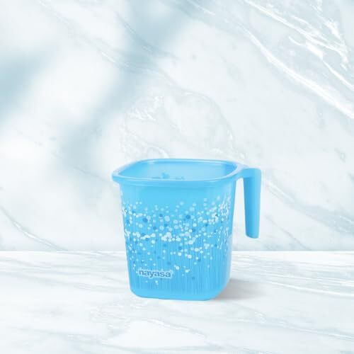 Nayasa Square Ring Funk Mug , 1.5 Liter | Mug For Bathroom | Unbreakable Material | Blue
