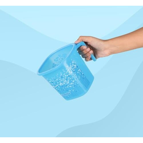 Nayasa Square Ring Funk Mug , 1.5 Liter | Mug For Bathroom | Unbreakable Material | Blue
