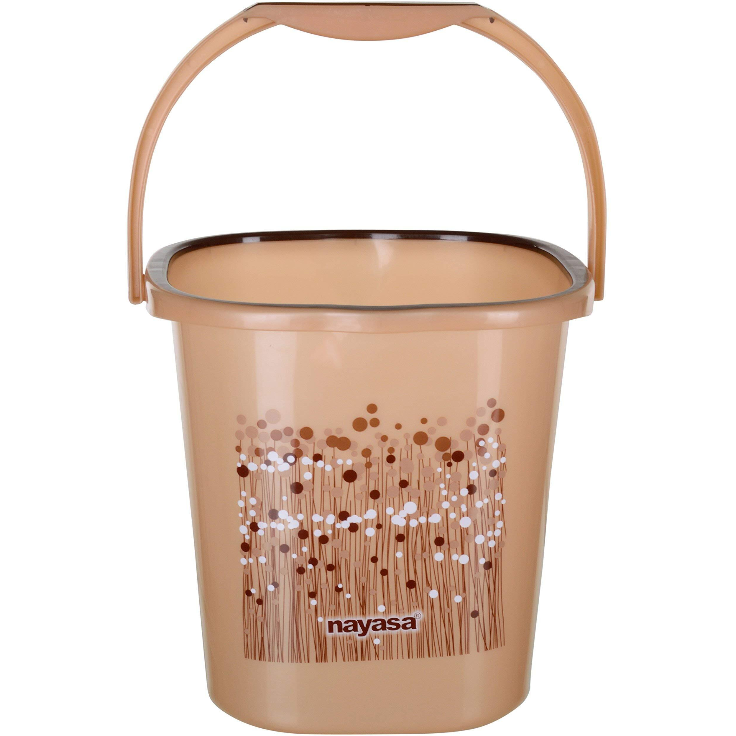 Nayasa Funk Bathroom Set |Bucket 18 L + Mug 1.5 L | Bathroom Set |Bath Set for Bathroom |Brown