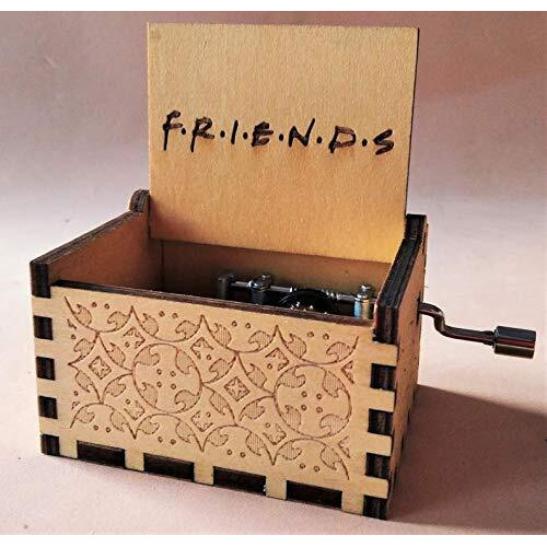 EITHEO Wooden Music Box Antique Carved Hand Crank Theme Music (Friends)