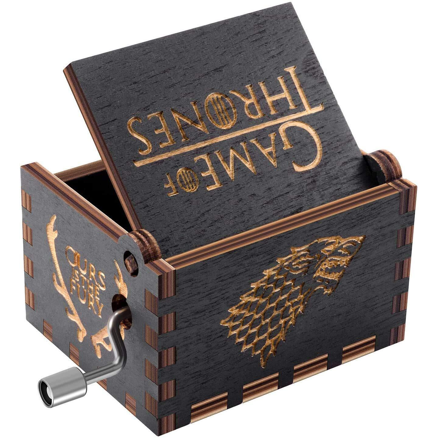 EITHEO Wooden Music Box Antique Carved Hand Crank GOT- Winter is Coming Theme Music Box