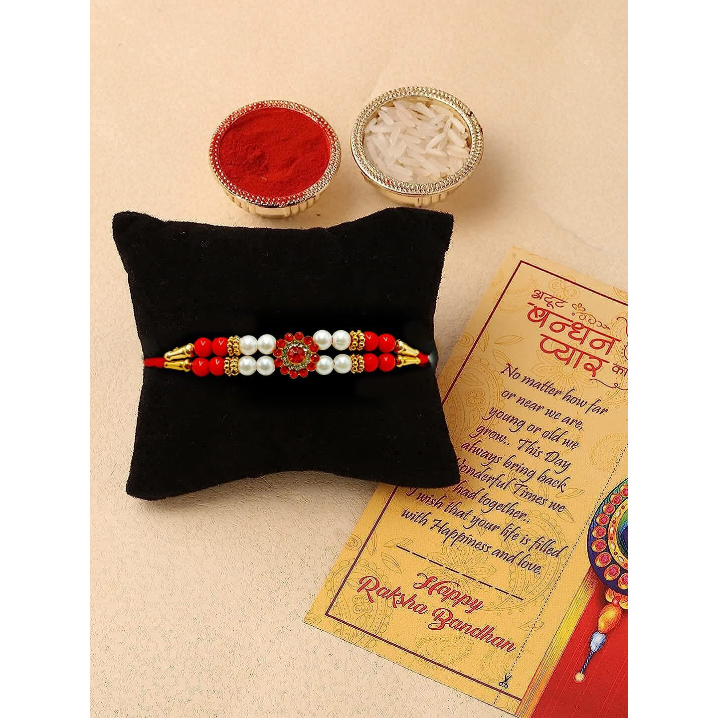 CraftVatika Rakhi for Brother With Shiva Idol Gift Combo Set - Rakhi Gift for brother bhaiya-Combo of 4 ( 1 Shiva idol, 1 Rakhi, Tilak Set, Greeting card)