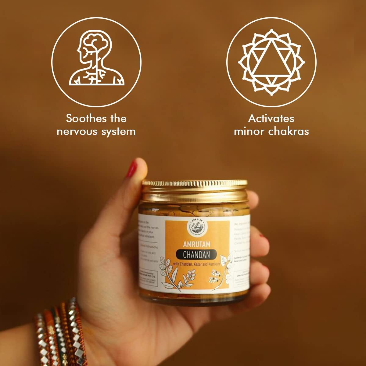 AMRUTAM Chandan (70Gms)|For Puja, Tilak, Hawan Pooja, Yoga & Meditation - Softgel